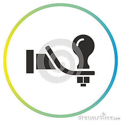 towbar icon, car tow hitch Vector Illustration